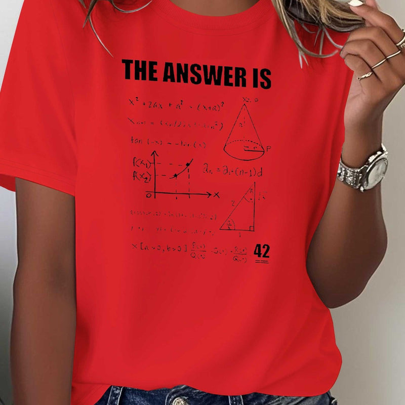 Women's Pure T-Shirt with Math-Themed Print.