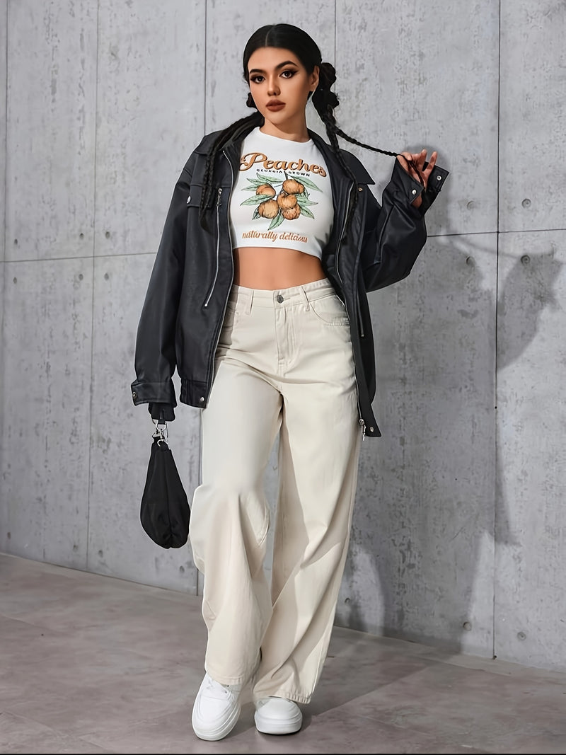 A Pair of Stylish Solid Color Women's Long Pants.