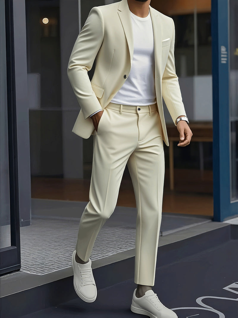 Men's Two-Piece Suit Set, Including Jacket and Trousers.