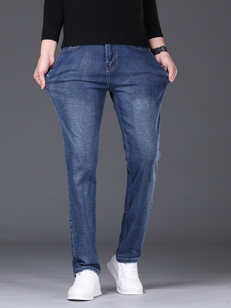 Men's Stretch Slim Straight-Leg Jeans for Spring And Autumn.