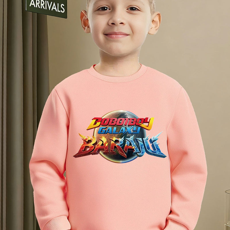 Boboiboy Galaxy Themed Boys' Warm Crewneck Sweatshirt.