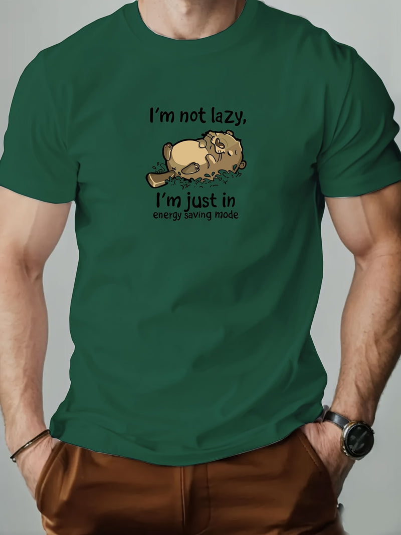 Men's Casual T-Shirt - Summer Short Sleeve Round Neck Solid Color.