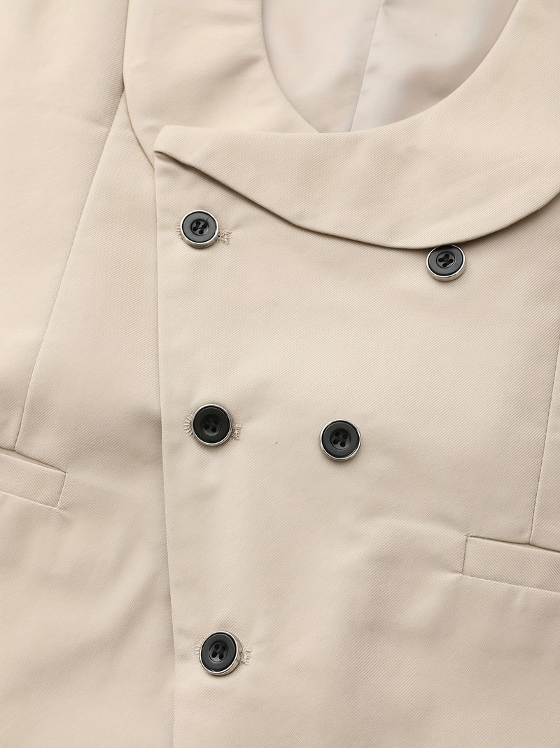 Men's 3pcs Suit Set, Including a Blazer, Vest, And Trousers.