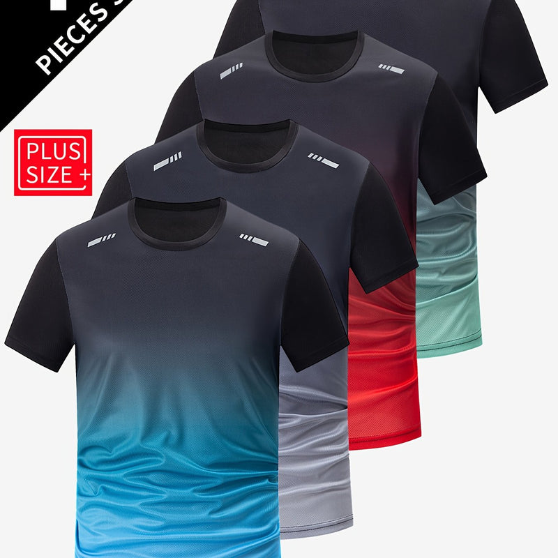 Set of 4 Large-Sized Summer Short-Sleeve T-Shirts for Men.