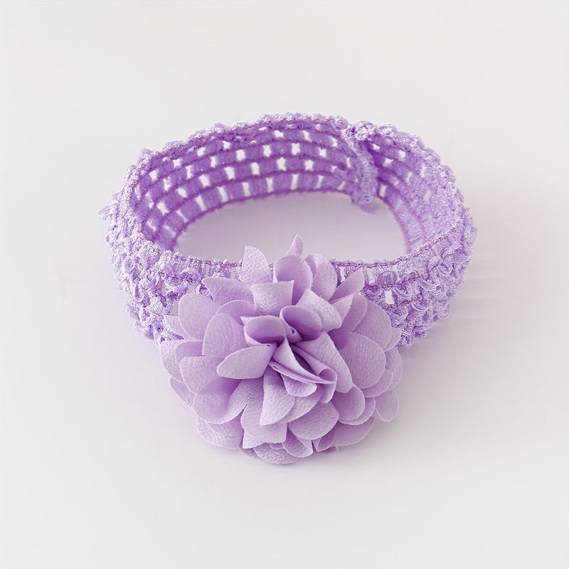 A Set of 1 Pair of Baby Flower Socks Along with a Baby Mesh Headband.