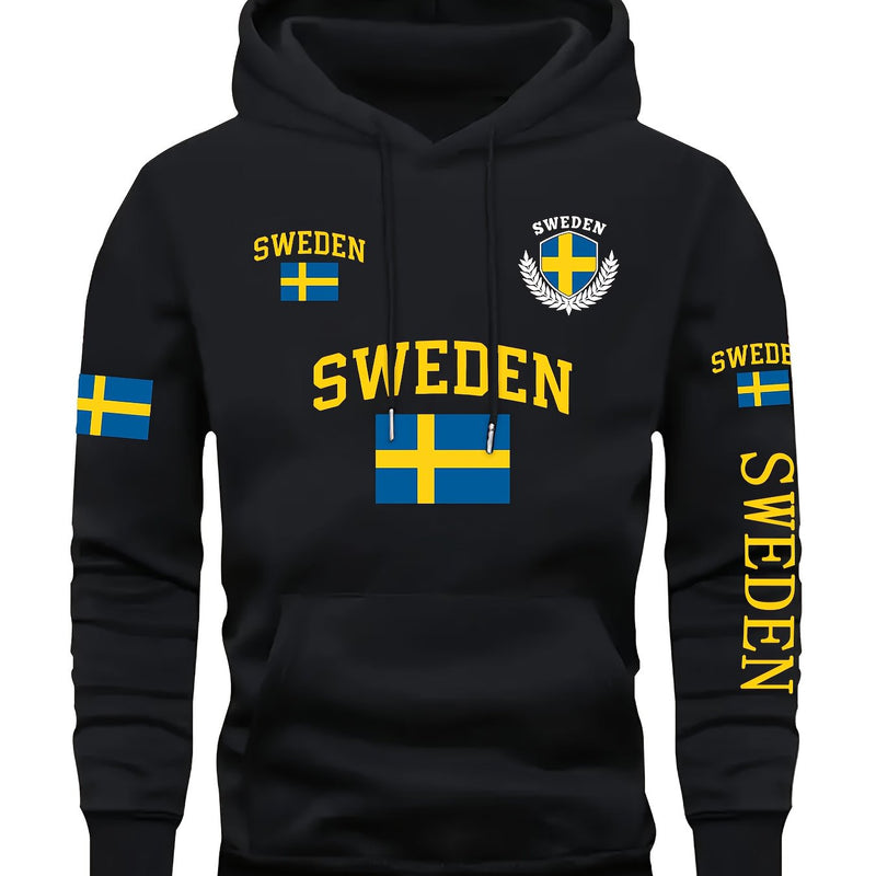 This Is Where I Live" Swedish Flag Emblem Fashion. Multi-Pattern Print.