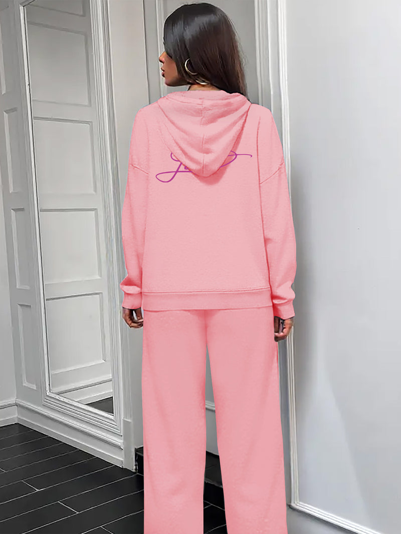 Women’s Graphic Print 2pcs Set, Hoodie & Pants.