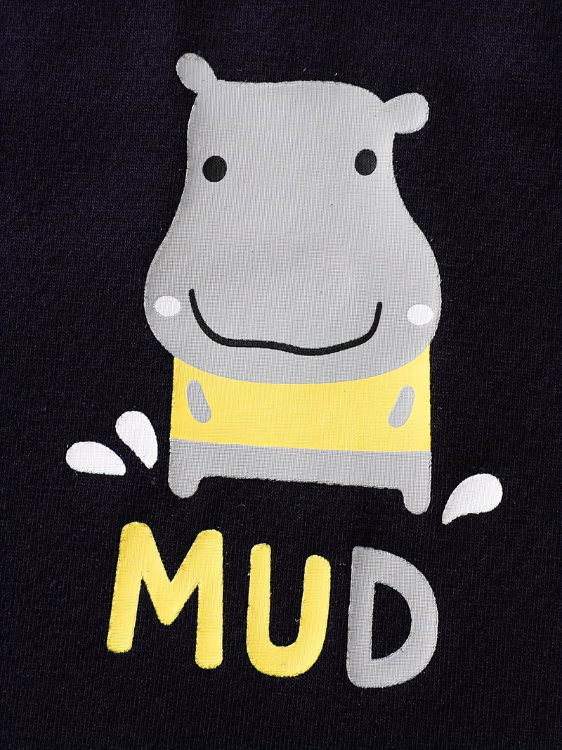 Four-Color Hippo Pattern Warm and Comfortable Set of Eight Pieces.