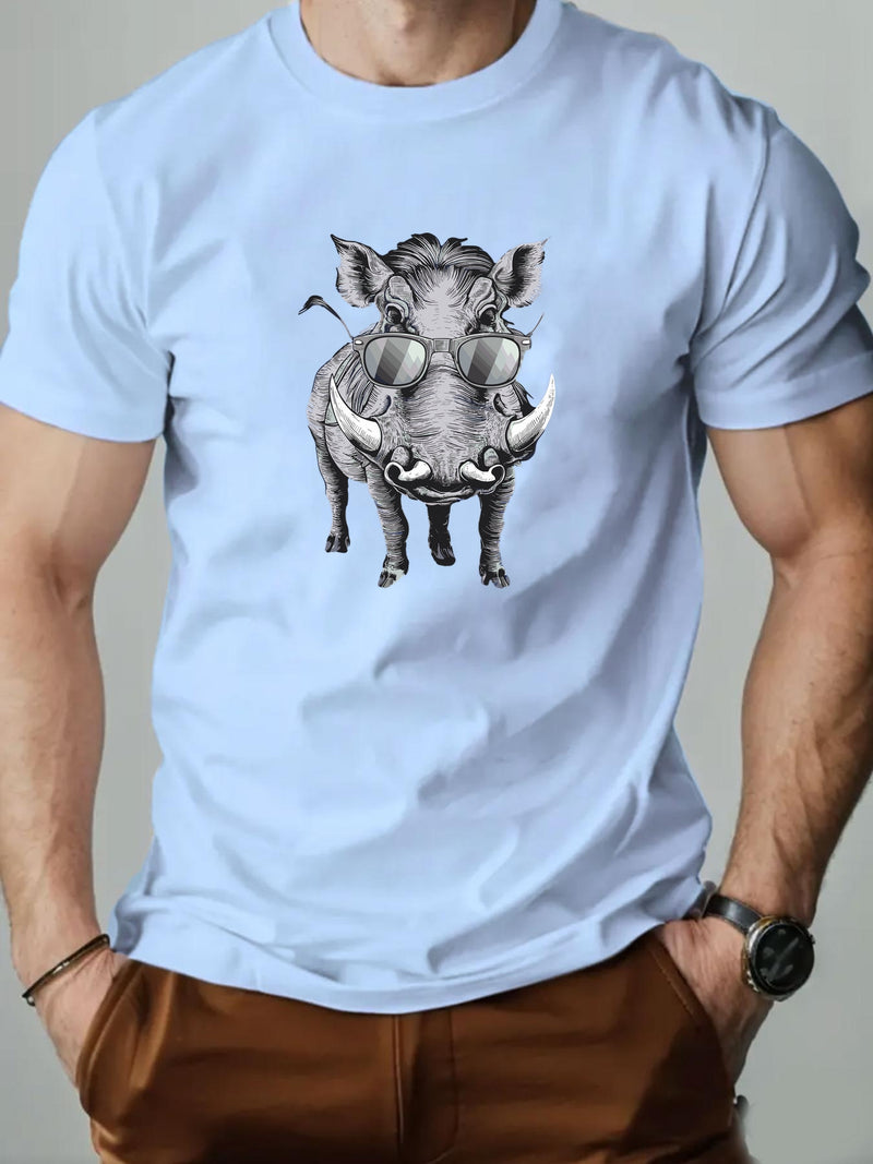 Men's Fashion Casual Crew Neck Short T-Shirt.