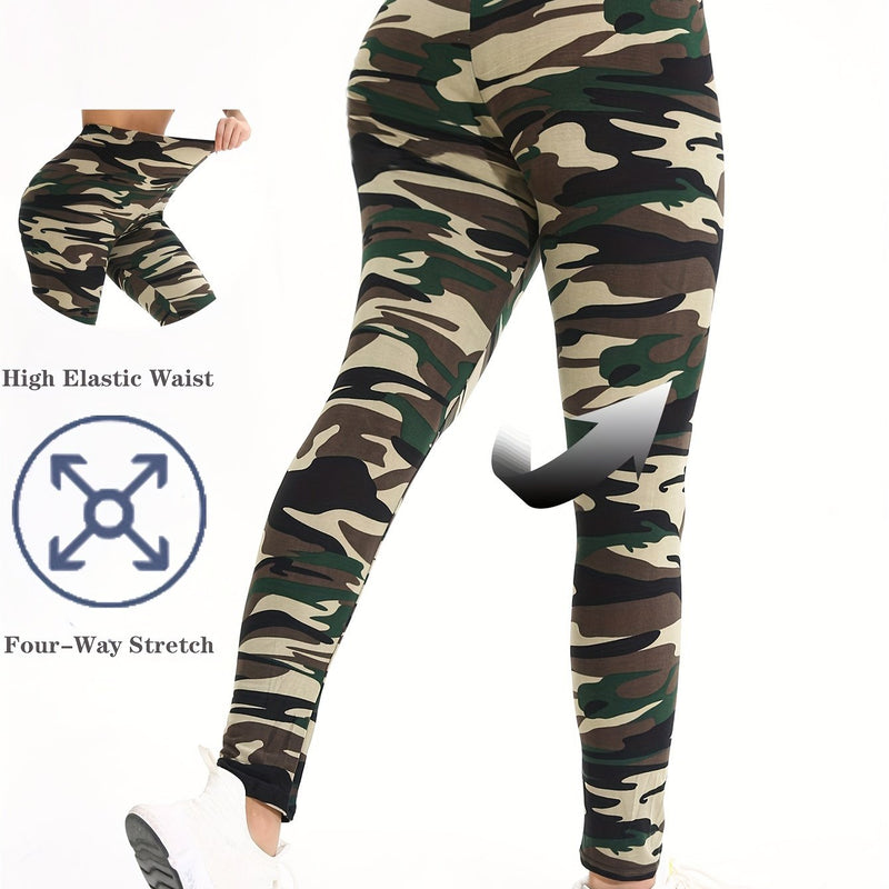 Autumn And Winter Directional Fashion Camouflage Yoga Leggings for Women.