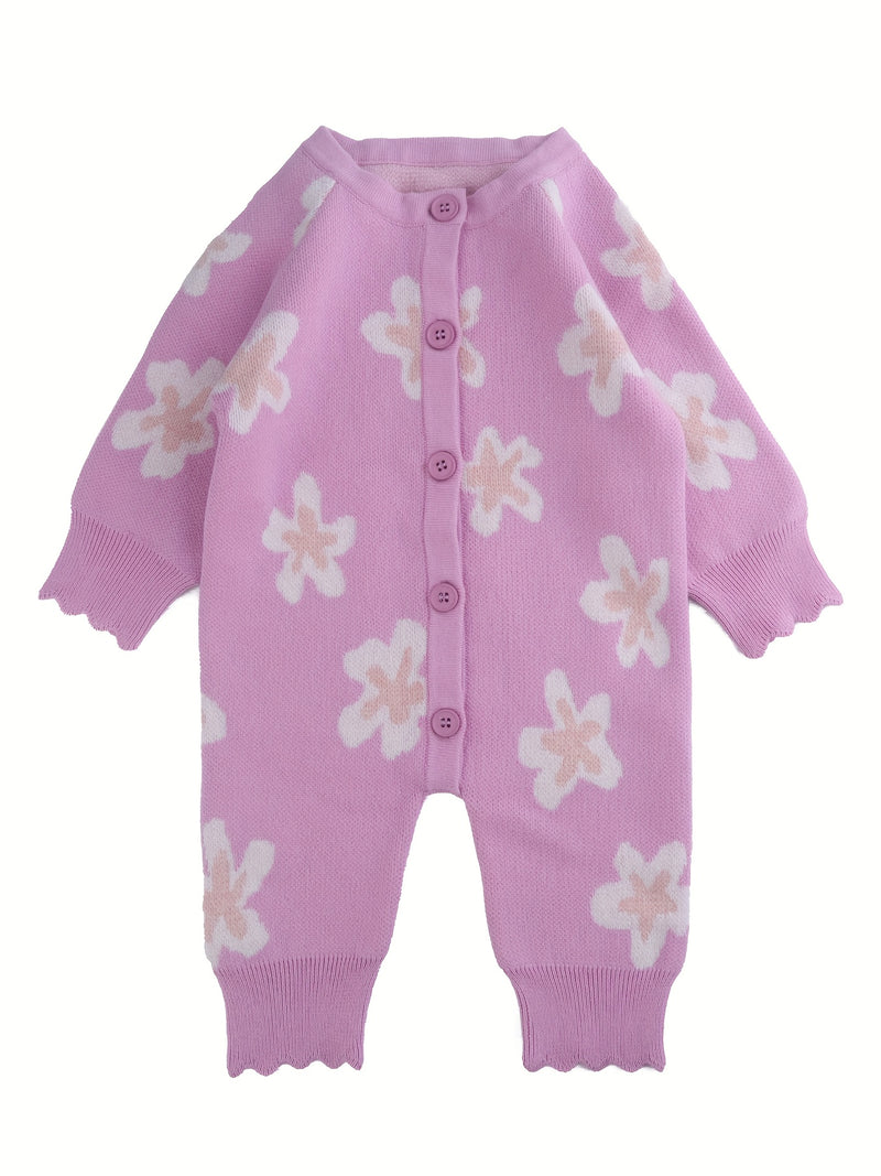 Infant and Toddler Autumn/Winter Jacquard Flower Soft Knit.