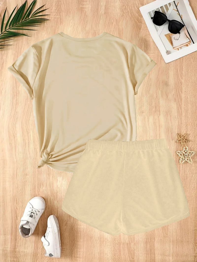 2pcs Women's Y2K Sportswear Suit - Shorts.