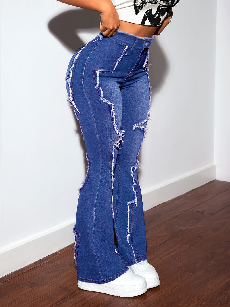 Women's Primitive Stitched Detail Flared Pants.