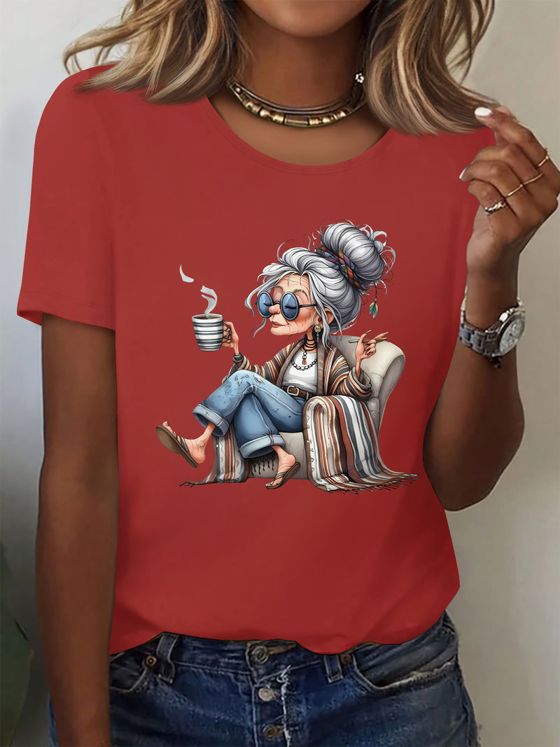 Women’s Home Casual Round Neck Short-Sleeved Top.