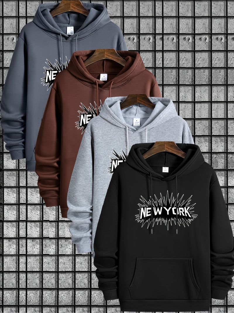 Men's 4pcs sweater set with new New York print.