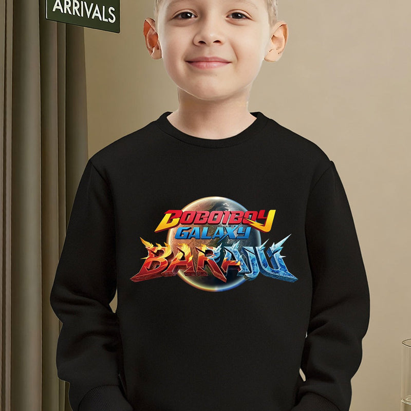 Boboiboy Galaxy Themed Boys' Warm Crewneck Sweatshirt.
