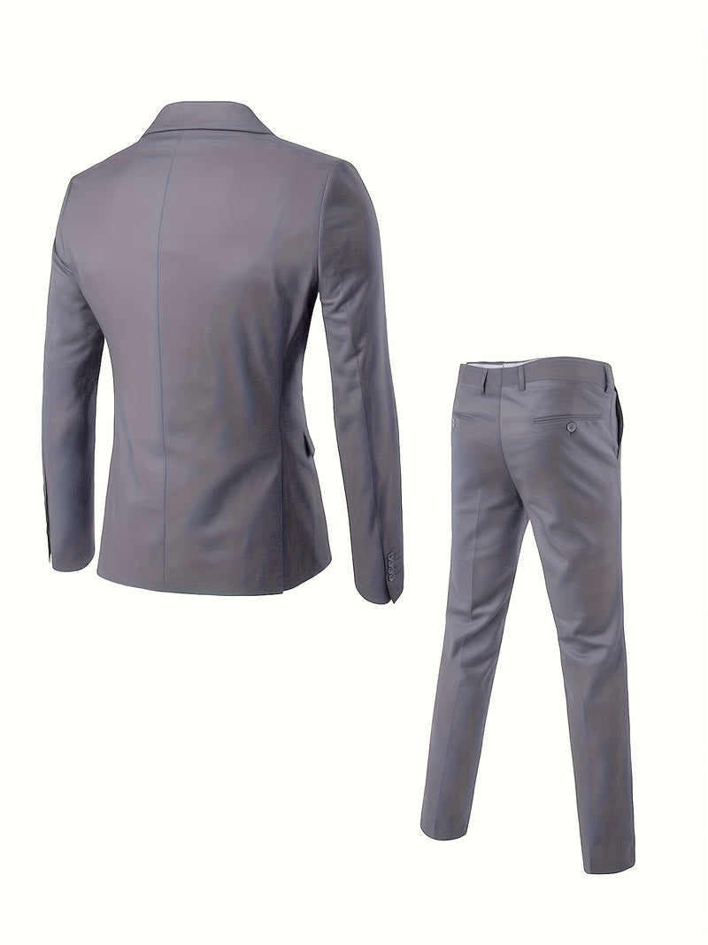 Men's Premium Two-Piece Suit, Jacket + Pants, Ideal for Formal Wear.