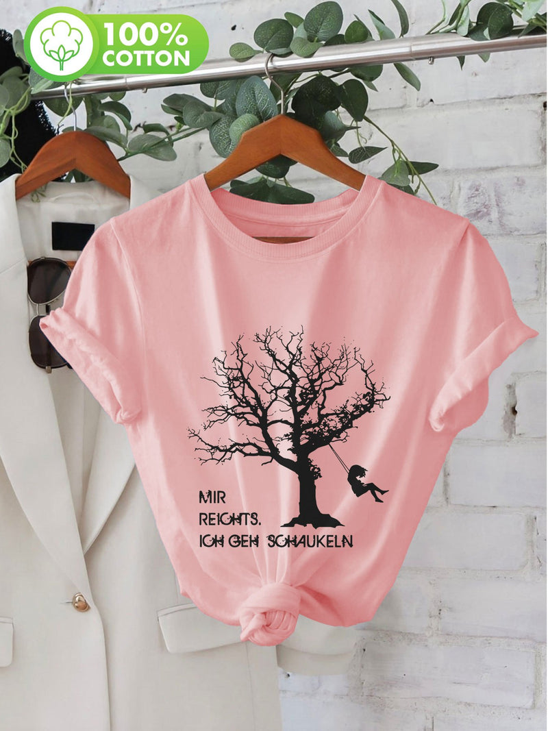 Women’s Short-Sleeve Round-Neck Pure T-Shirt.