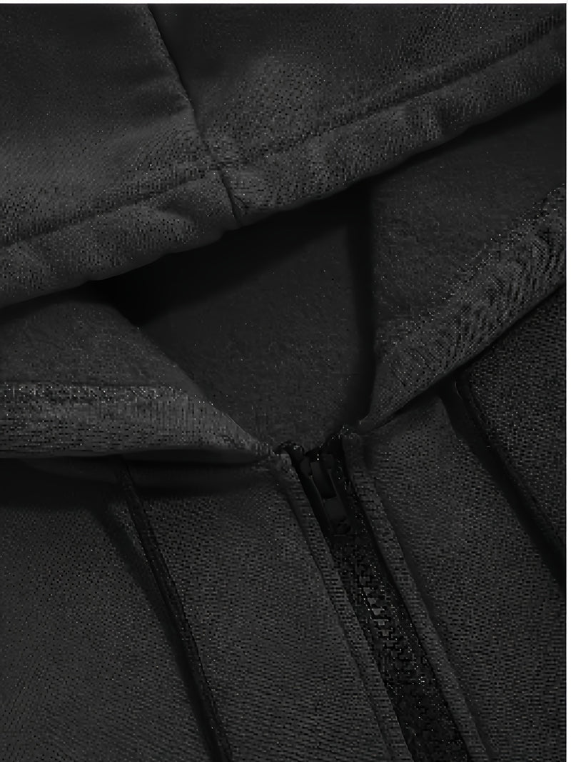 Men's Autumn And Winter Zip-Up Long Sleeve Sweatshirt And Long Pants Set.