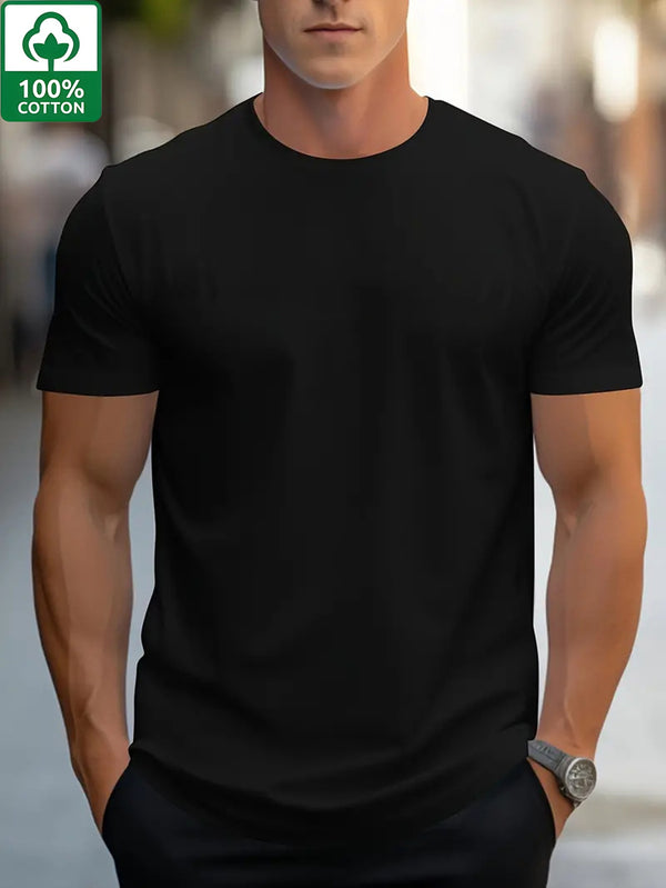 7pcs Men's Premium Casual Solid Color T-Shirt.