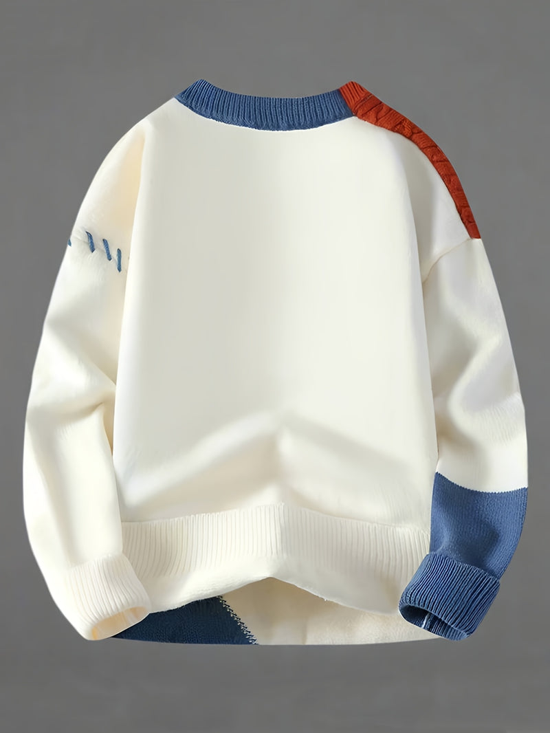 Men's Street Hip-Hop Style Teen Trendy Color Block Splicing Fashion.