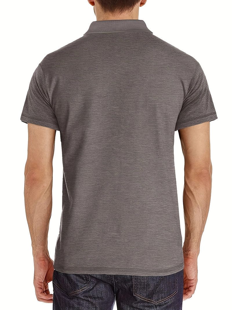 Men's Plaid Collar Pocket T-shirt.