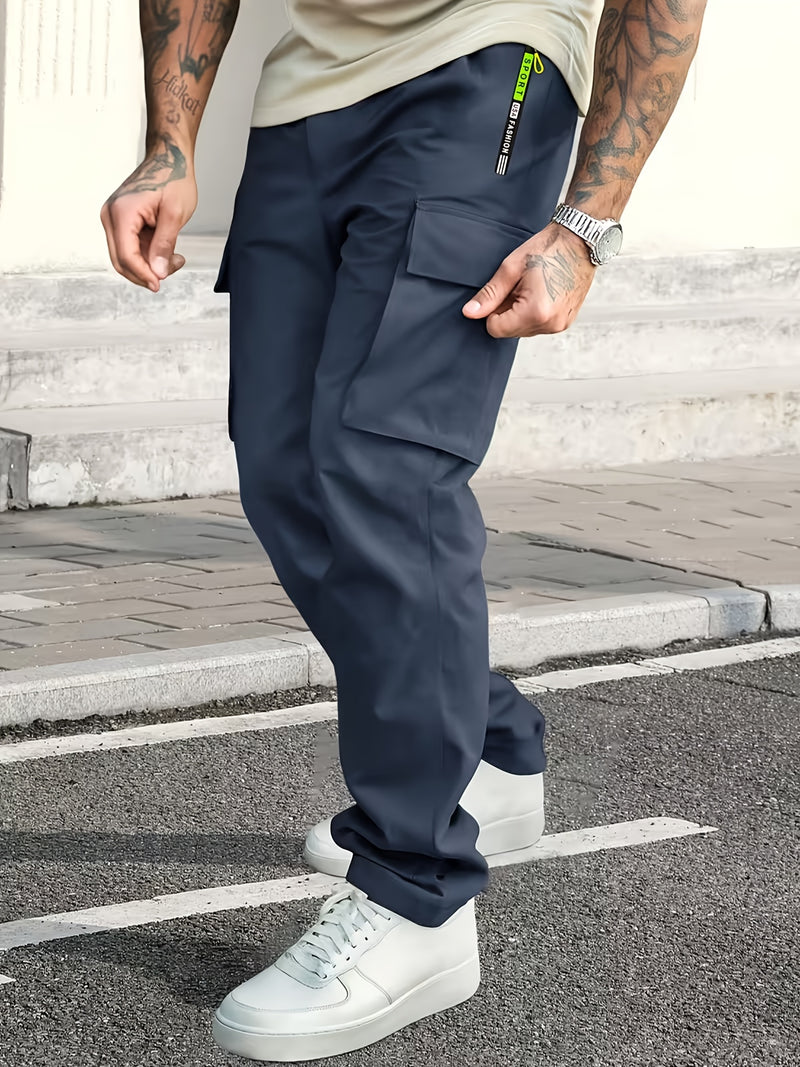 Men's Heavy-Duty Work Pants with Zipper Pockets.