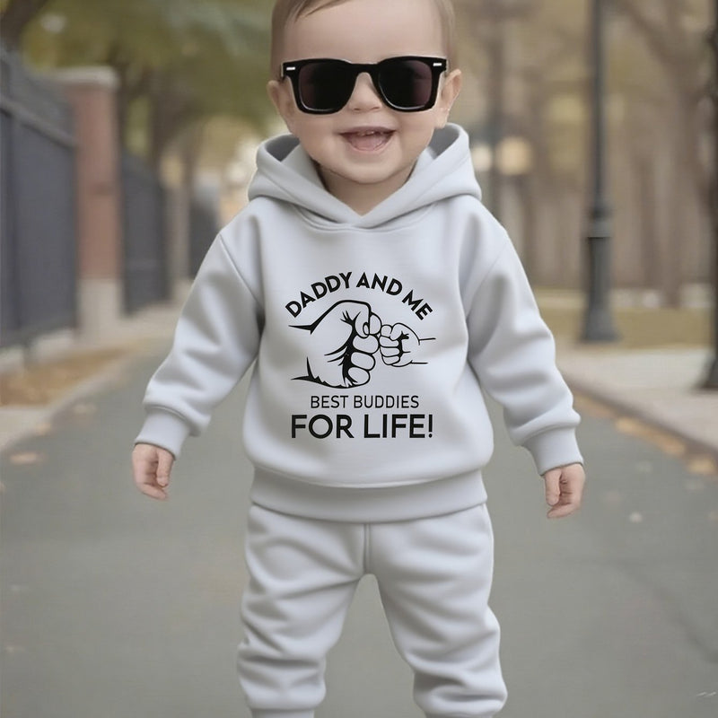 Boys' Autumn/Winter Casual English Letter Graphic Fist Bump.