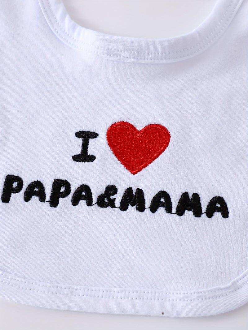 5pcs "I Love Papa and Mama" Embroidered Newborn Baby Clothes Set.