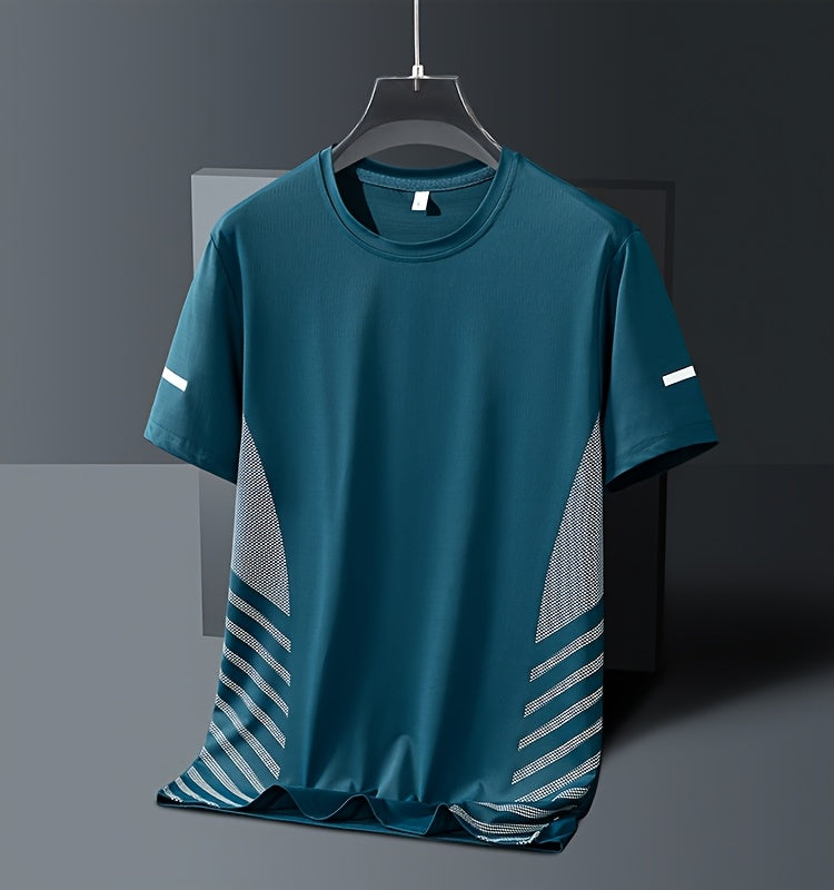 5pcs Men's Quick-Dry Breathable Moisture-Wicking T-Shirts.