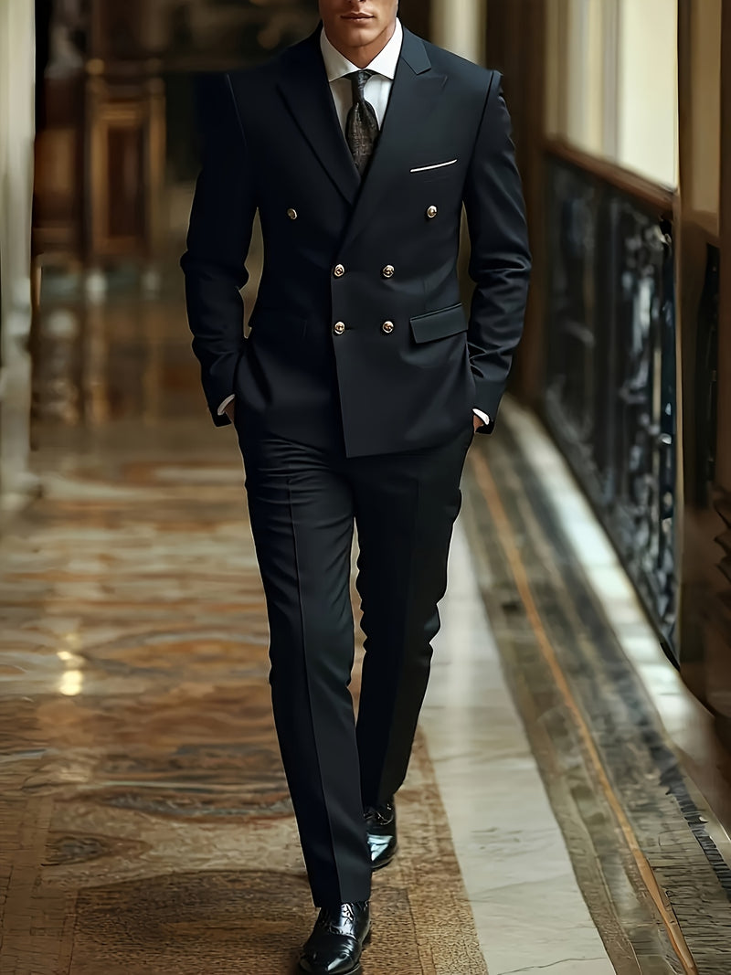 Men's 2pcs Suit Set, Jacket + Trousers - Stylish and High-Quality.