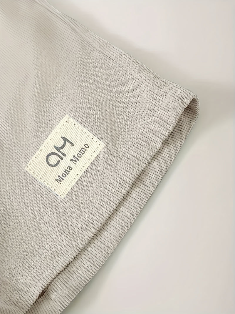 Men's Casual Shorts, Corduroy Drawstring Single-piece Shorts.