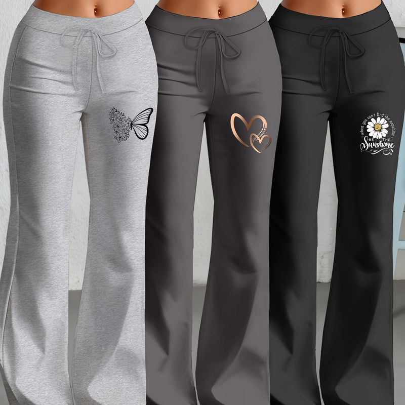 European and American Women's Fashion Flared Straight-Leg Pants.