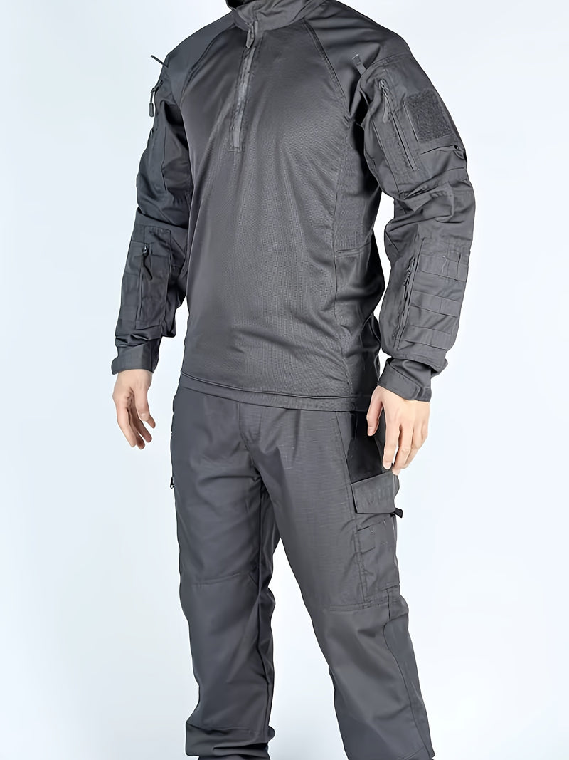 Men's Outdoor Sports Leisure Outfit Consisting of a Long-Sleeve Top And Pants.