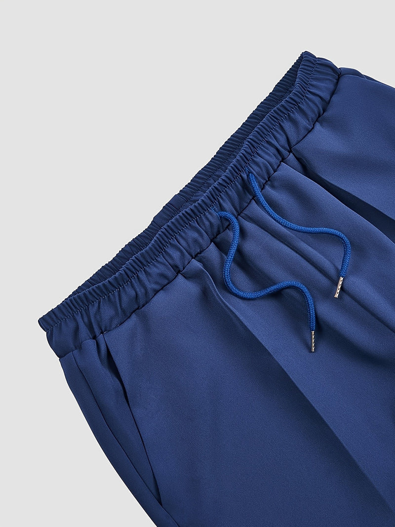 Men's Simple 2pcs Suit Set, Lapel Collar, Button Details.