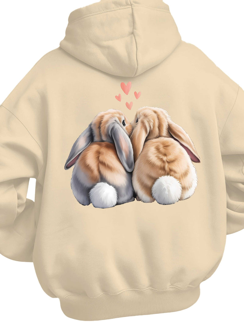 Cute Rabbit Back Women's casual sweatshirt back printed fashionable.