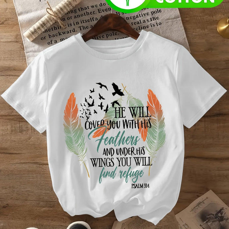 Women's T-Shirt with Psalm 91 Design.