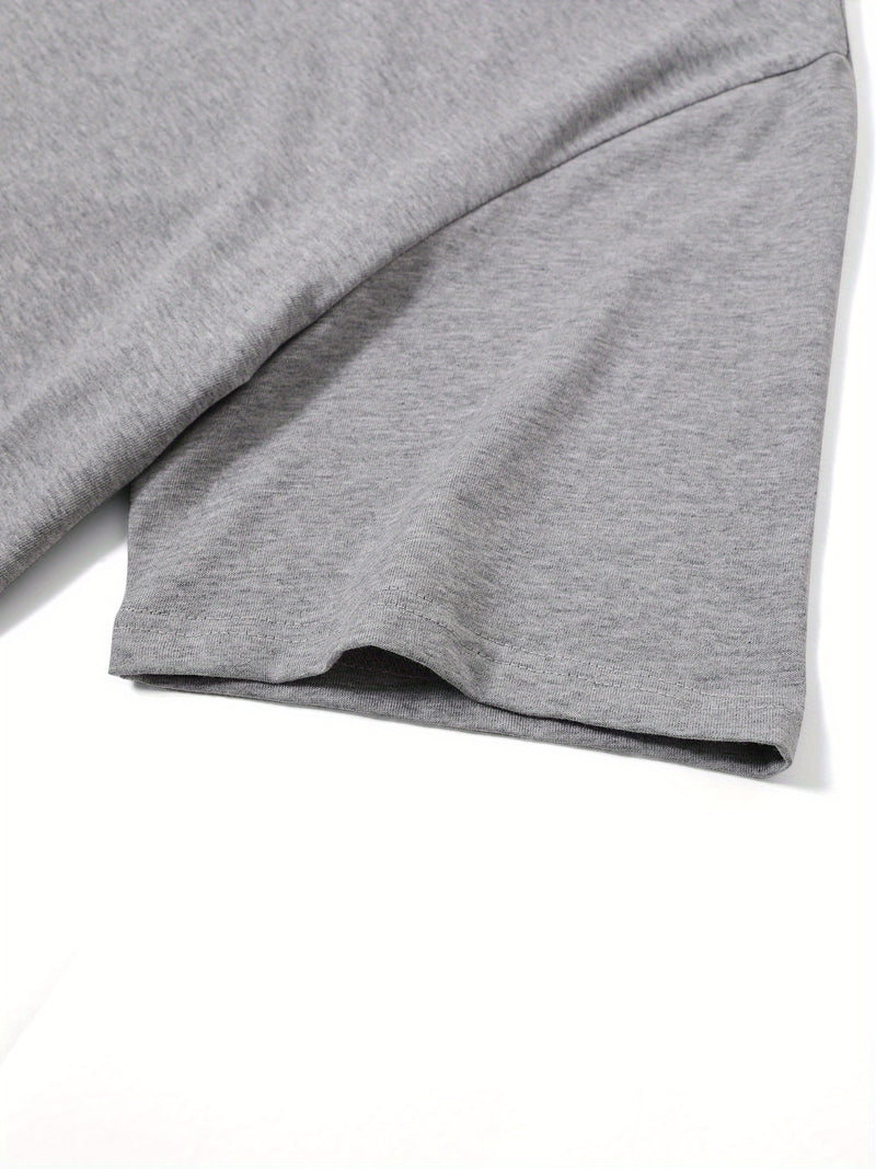 Men's Cotton T-Shirt with Balance Line Art & Minimalist Cursive Lettering.