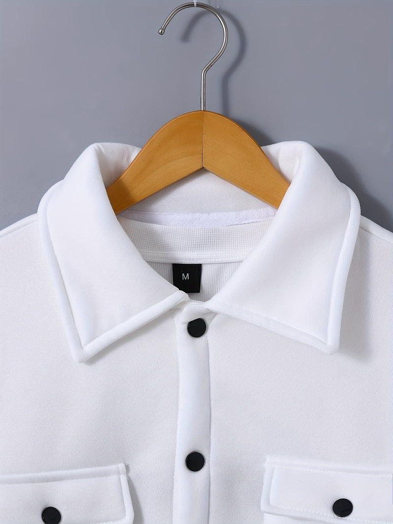 Men's Stylish Versatile Lapel Jacket with Real Pockets And Long Sleeves.