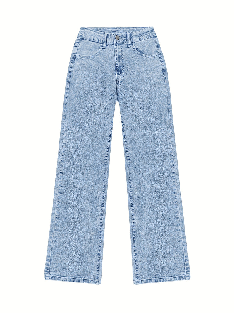 Women's New Stretch Loose Wide Leg Straight Jeans.