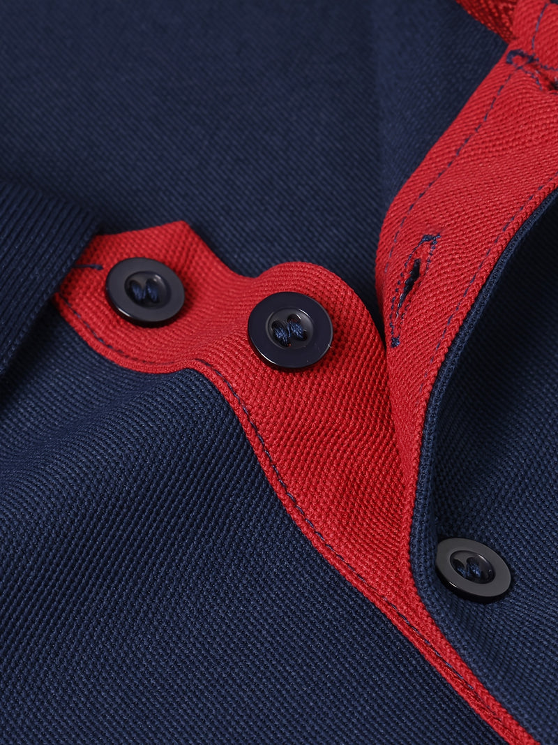 Men's Outdoor Golf and Equestrian Lapel Polo Shirt.