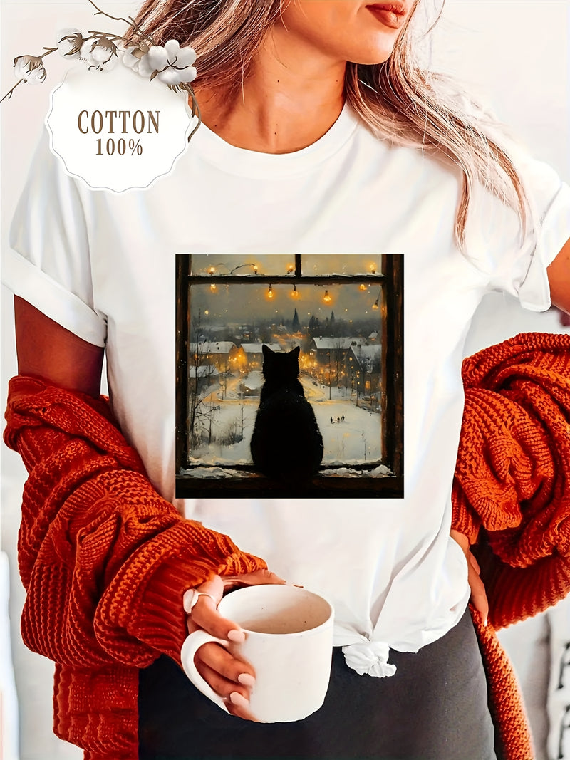 Women’s Round Neck Short Sleeve T-Shirt.