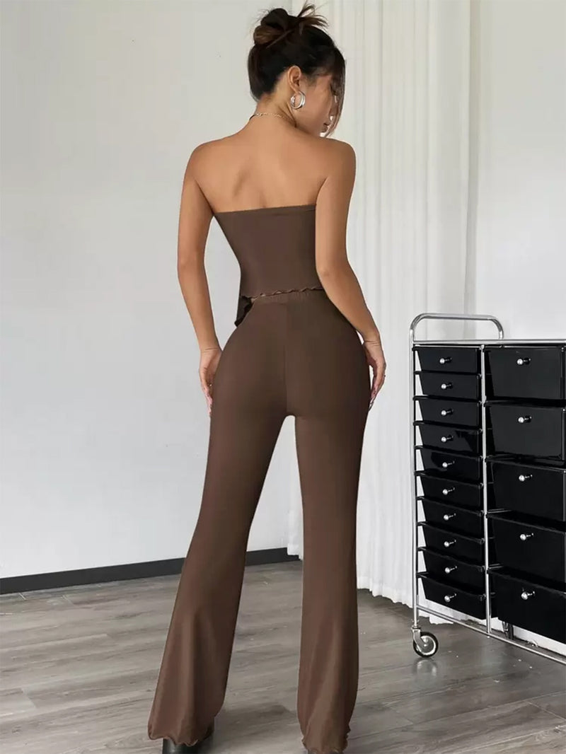 Women's Pants with Ruffled Hems.