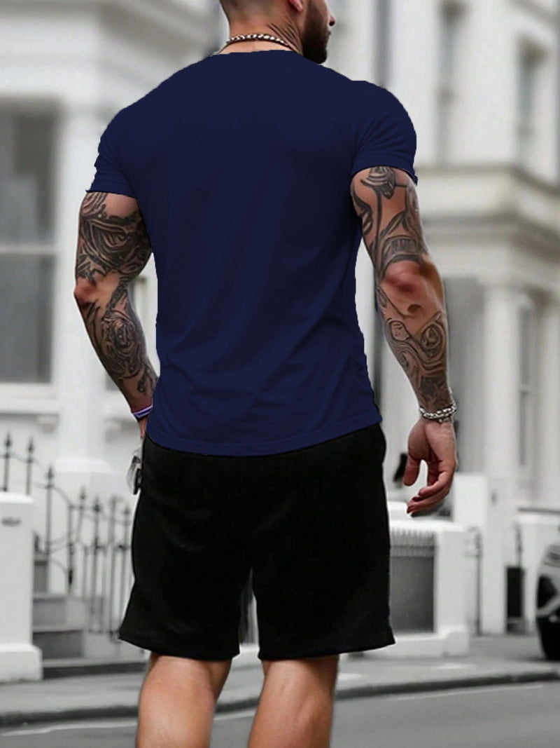 Men's Plus Size Summer Casual Short Sleeve T-Shirt.