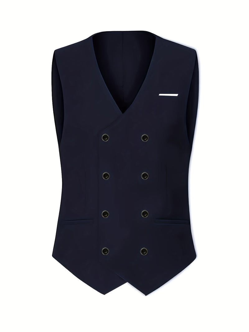 Men's 3pcs Suit Set, Including a Blazer, Vest, And Trousers.