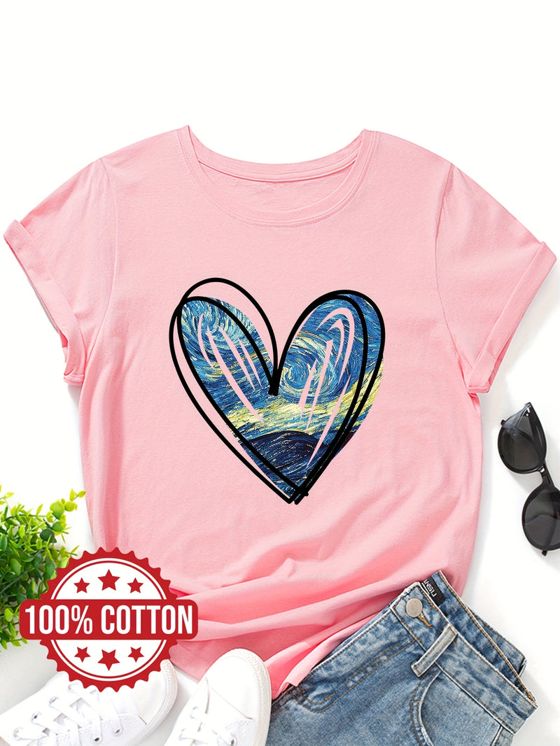 Women's "Starry Sky Love" Graphic T-Shirt.