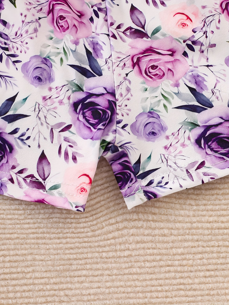 Ten-piece Girls' Casual Style Set with Purple.