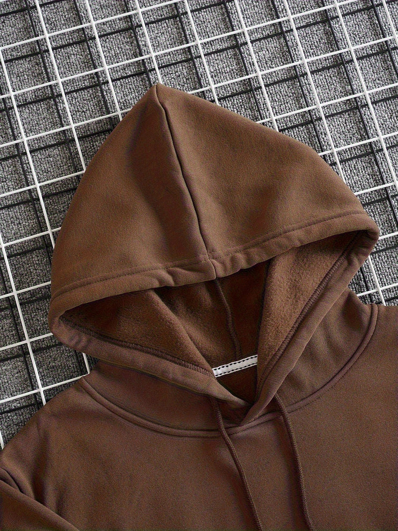 3pcs Trendy Print Sweatshirt, Men's Casual Hooded Sweatshirt.