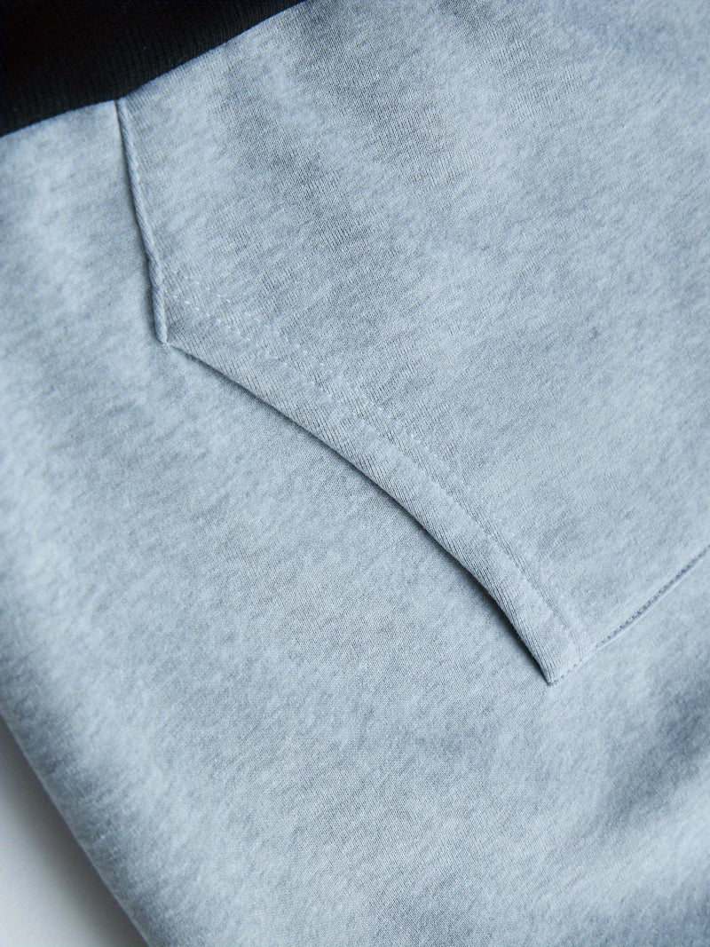 Men's Hooded Sweatshirt with Color Block Design.