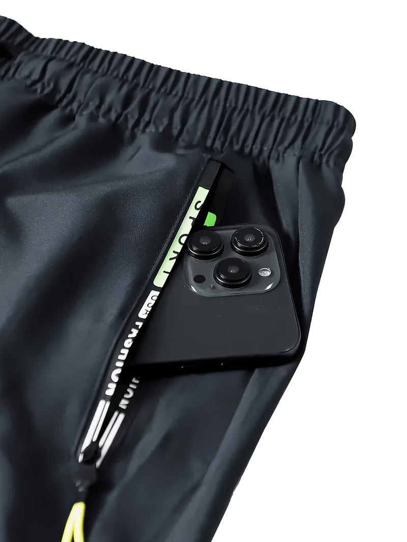 Men's Heavy-Duty Work Pants with Zippered Utility Pockets.
